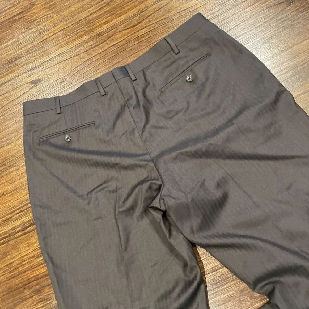 NWT J.Crew Crosby Classic-Fit Suit Pant 38x32 Brown Lightweight Italian Wool